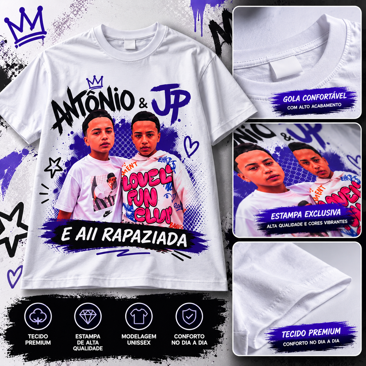 Camisa Antônio e JP